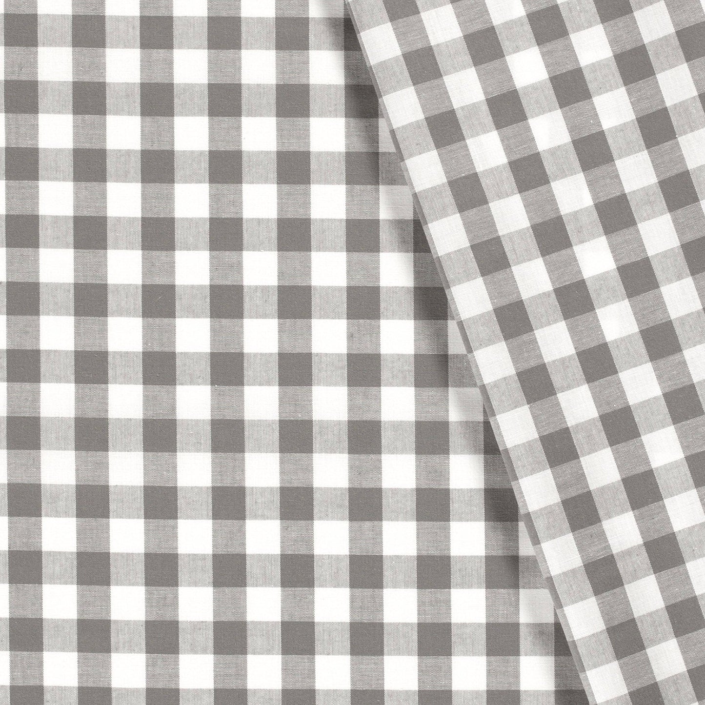 Cotton Poplin Gingham Dark Grey 10 mm