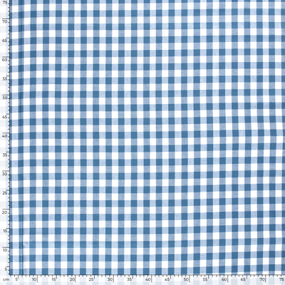 Cotton Poplin Gingham Indigo 10 mm