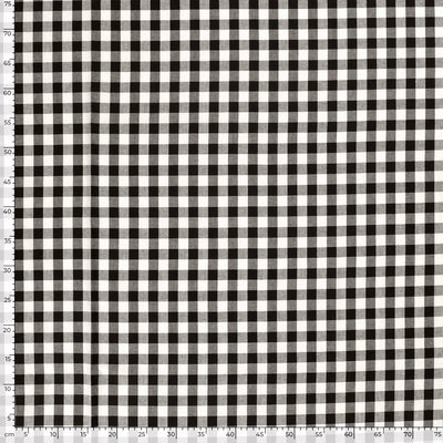 Cotton Poplin Gingham Black 10 mm