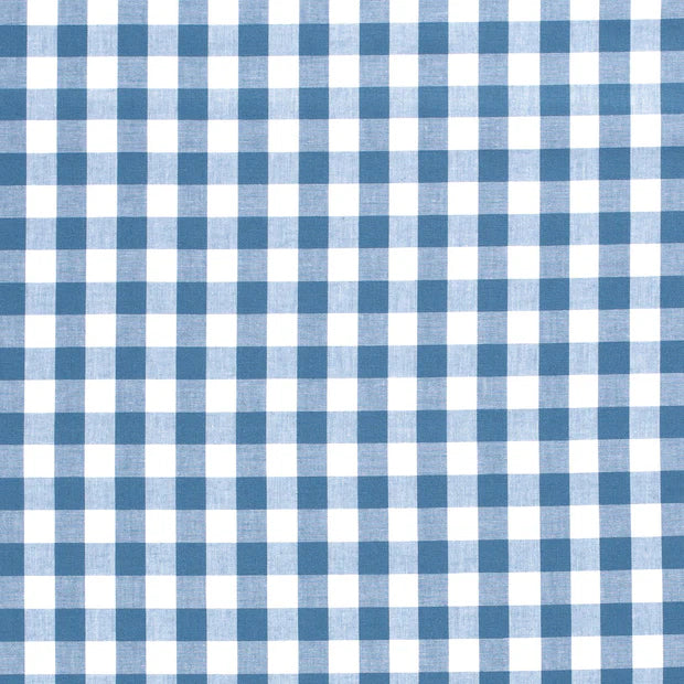 Cotton Poplin Gingham Indigo 10 mm