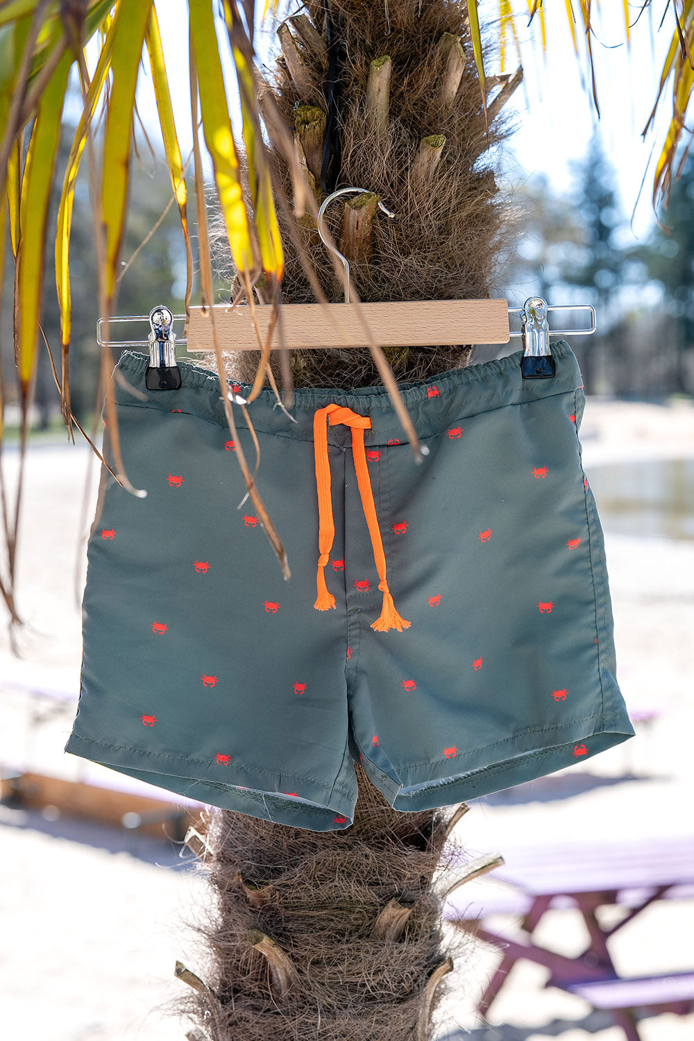 Swimshort Fabric Printed Crabs Olive Green