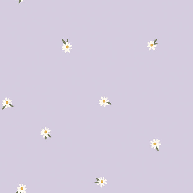 Cotton Jersey Printed Flowers Lila