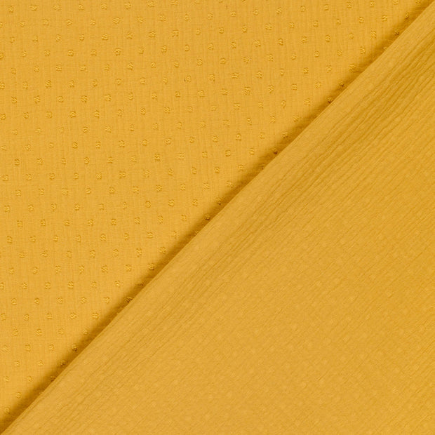 Double Gauze Dobby Dots Ochre