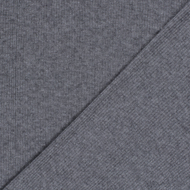 Rib Jersey Lurex Dark Grey