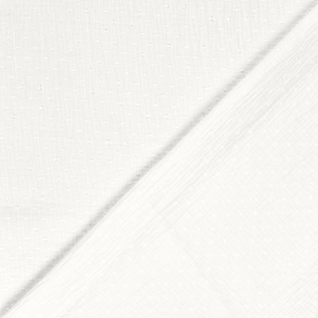 Double Gauze Dobby Dots Off White