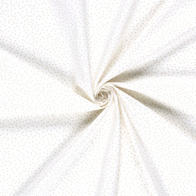 Cotton Poplin Printed Dots Off White