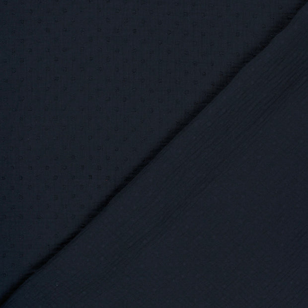Double Gauze Dobby Dots Navy