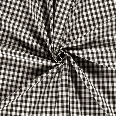 Cotton Poplin Gingham Black 5 mm