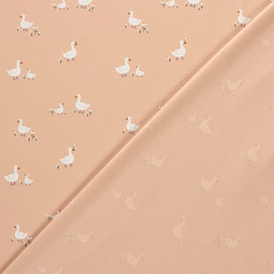 Cotton Jersey Printed Animals Light Pink - Lametru.ro