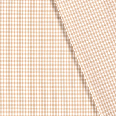 Cotton Poplin Gingham Camel 5 mm - Lametru.ro