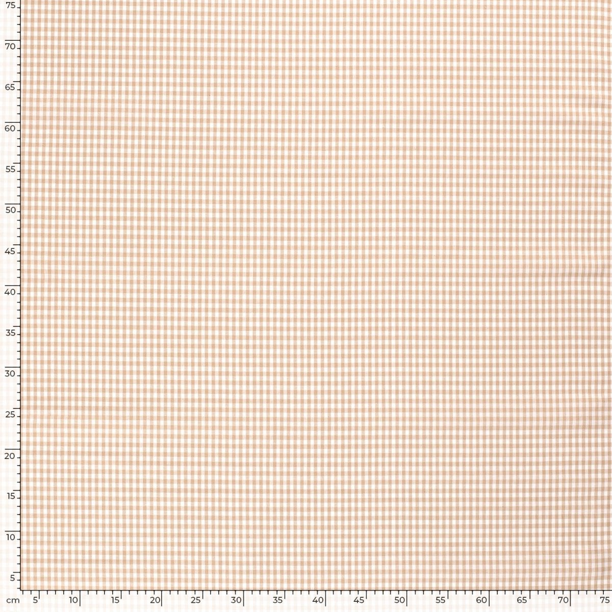 Cotton Poplin Gingham Camel 5 mm - Lametru.ro