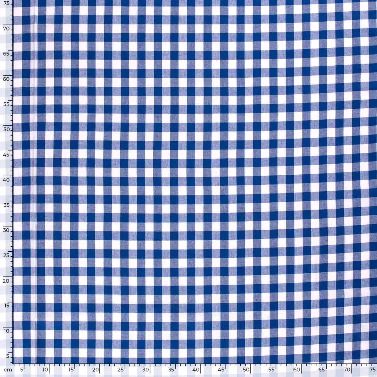 Cotton Poplin Gingham Cobalt 20 mm - Lametru.ro