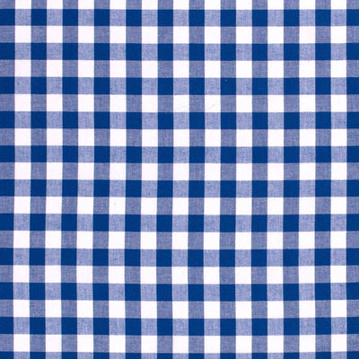 Cotton Poplin Gingham Cobalt 20 mm - Lametru.ro