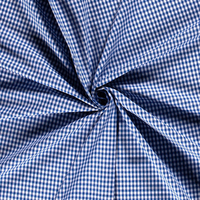 Cotton Poplin Gingham Cobalt 5 mm - Lametru.ro