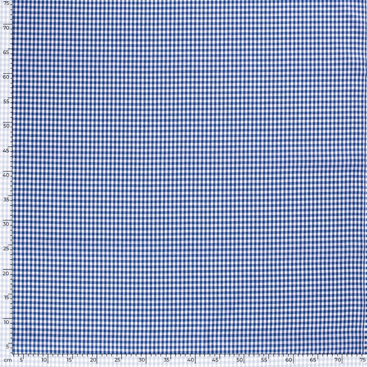 Cotton Poplin Gingham Cobalt 5 mm - Lametru.ro
