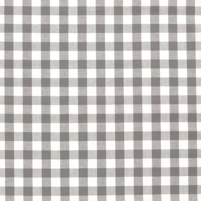 Cotton Poplin Gingham Dark Grey 20 mm - Lametru.ro