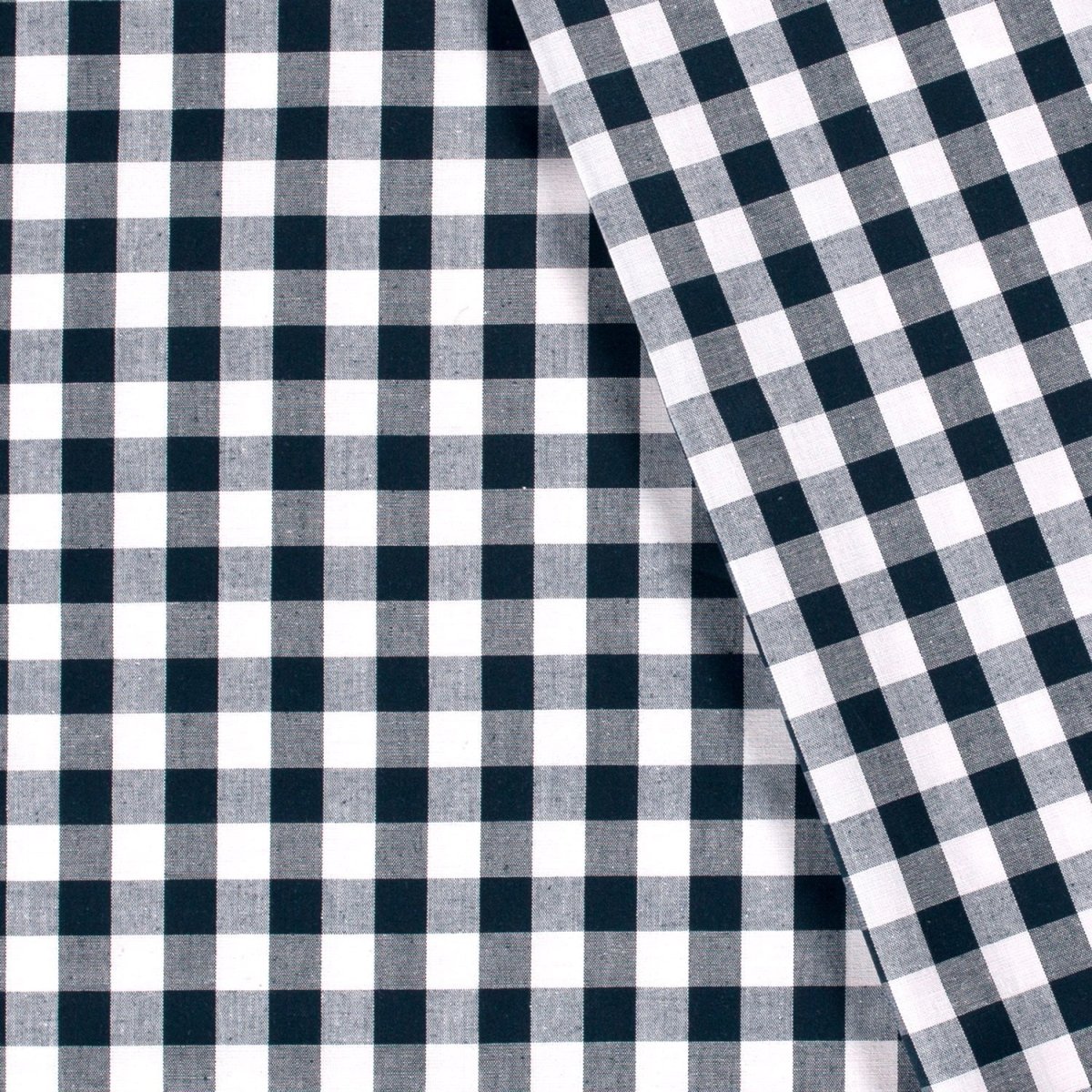 Cotton Poplin Gingham Navy 20 mm - Lametru.ro