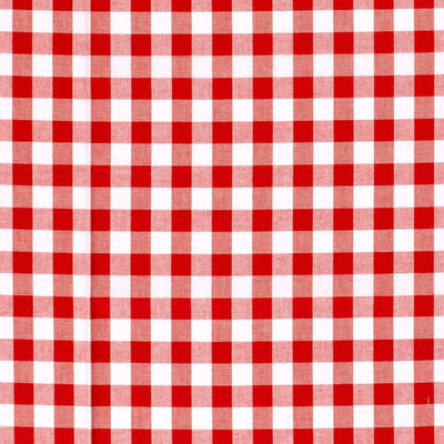Cotton Poplin Gingham Red 20 mm - Lametru.ro