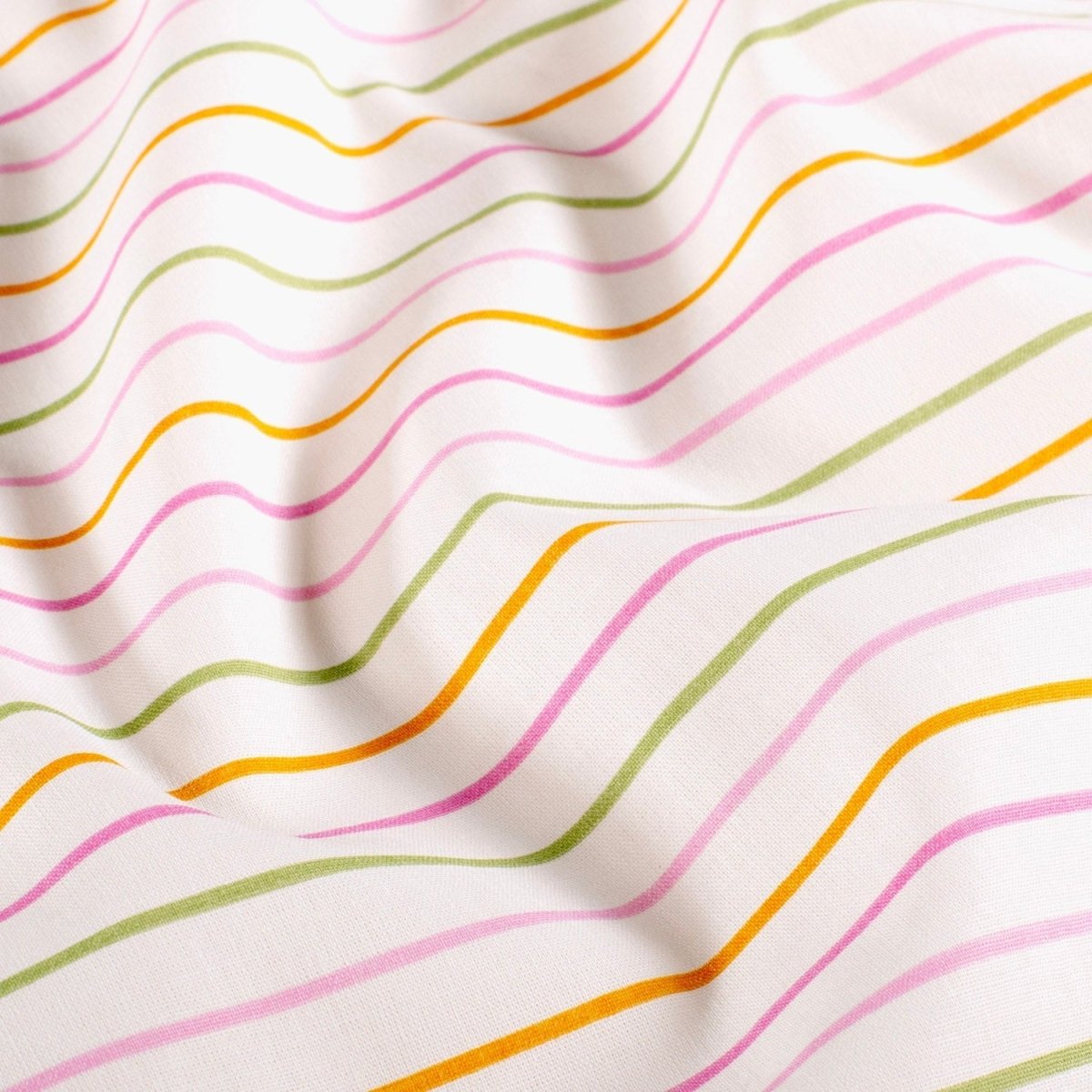 Cotton Poplin Printed Stripes Off - White - Lametru.ro