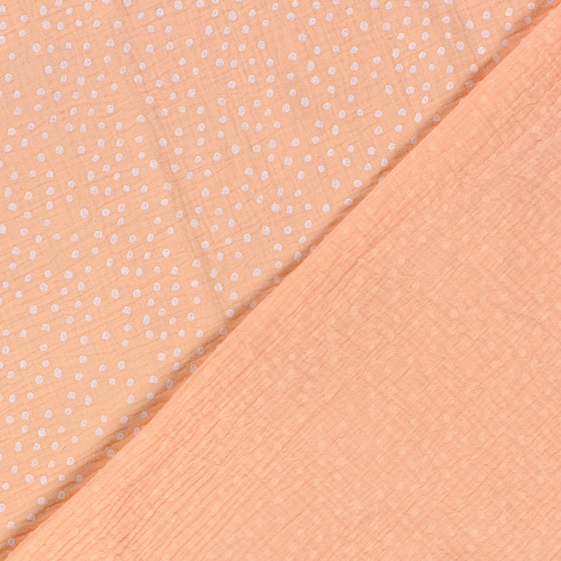 Double Gauze Printed Dots Salmon