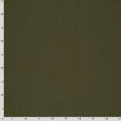 Double Gauze Dobby Dots Khaki Green - Lametru.ro