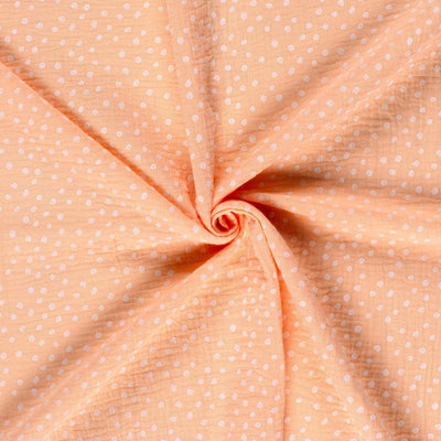 Double Gauze Printed Dots Salmon - Lametru.ro