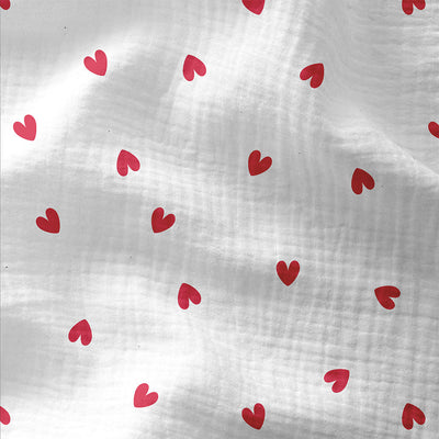 Double Gauze Printed Hearts - Lametru.ro