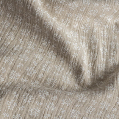 Double Gauze Printed Meesya Linen / Matte White - Lametru.ro