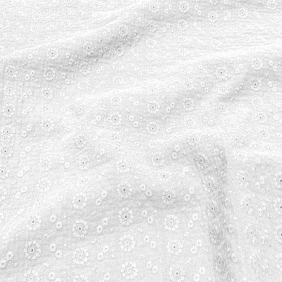 Embroidered Double Gauze Suzy White - Lametru.ro