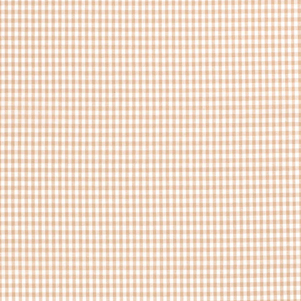 Cotton Poplin Gingham Camel 2.7 mm