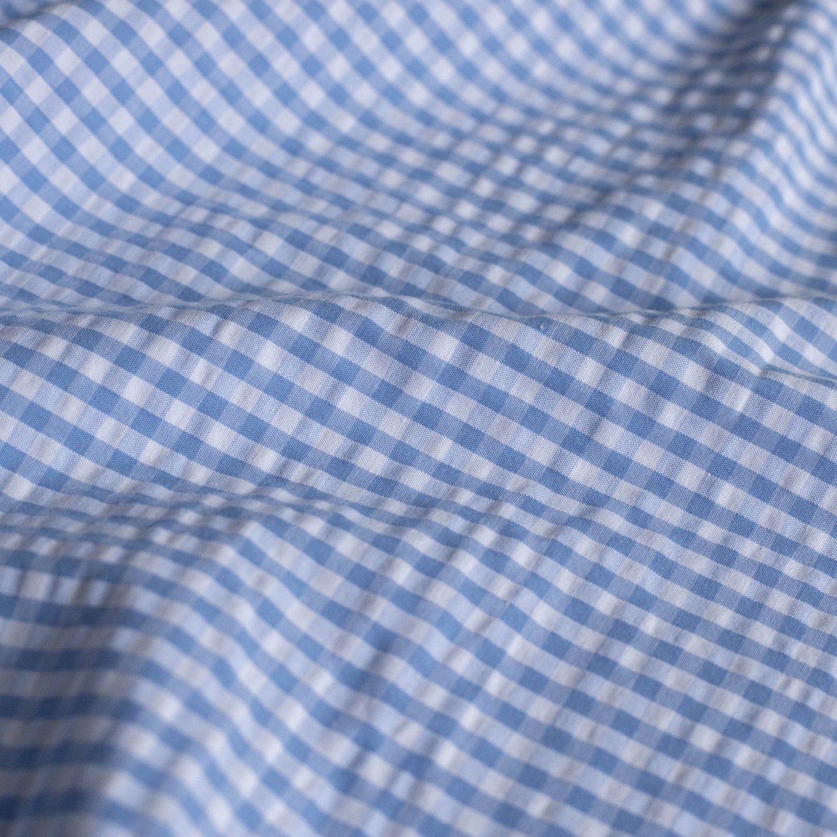 Seersucker Cotton Eli Off - White / Blue - Lametru.ro