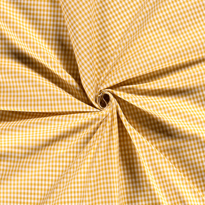 Cotton Poplin Gingham Ochre 2.7 mm