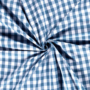 Cotton Poplin Gingham Indigo 10 mm
