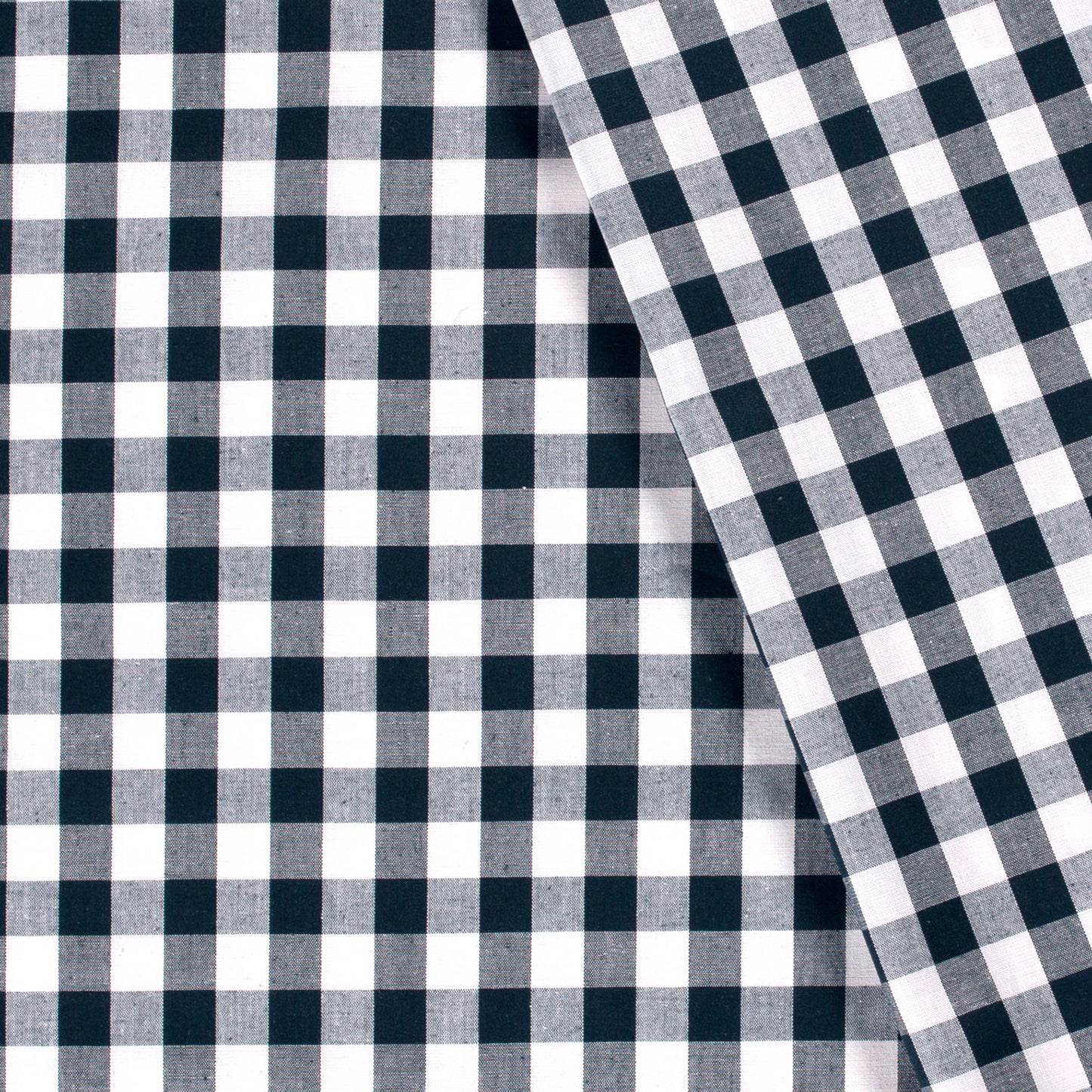 Cotton Poplin Gingham Navy 10 mm