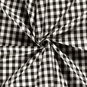 Cotton Poplin Gingham Black 10 mm