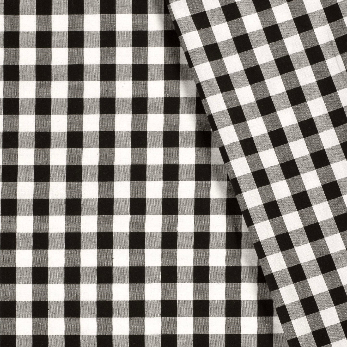 Cotton Poplin Gingham Black 10 mm
