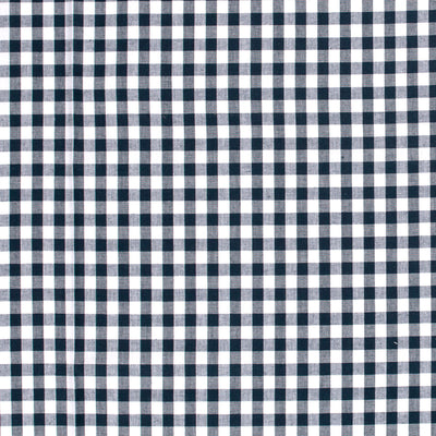 Cotton Poplin Gingham Navy 5 mm