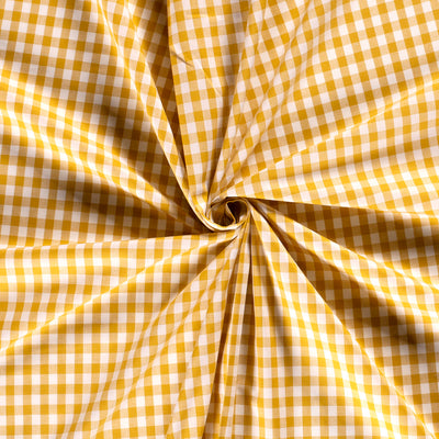Cotton Poplin Gingham Ochre 5 mm