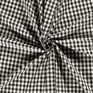 Cotton Poplin Gingham Black 5 mm