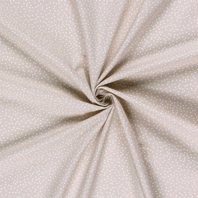 Cotton Poplin Printed Dots Beige