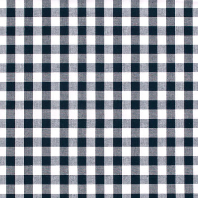 Cotton Poplin Gingham Navy 10 mm