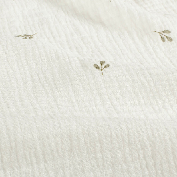 Double Gauze Printed Twigs Off White