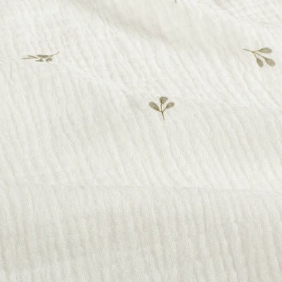 Double Gauze Printed Twigs Off White
