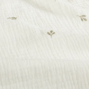 Double Gauze Printed Twigs Off White