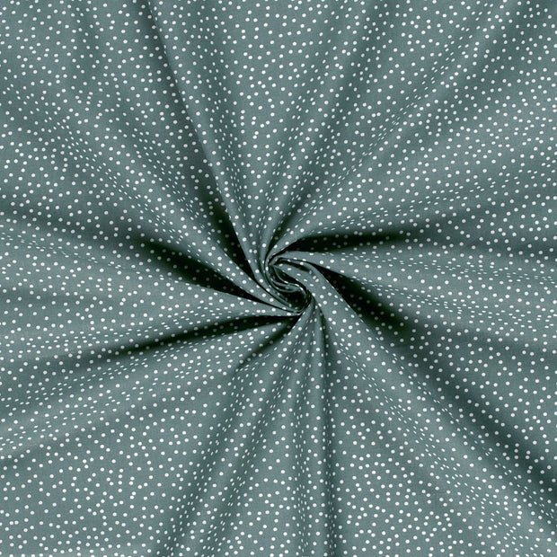 Cotton Poplin Printed Dots Steel Blue