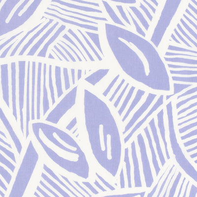 Cotton Satin Printed Leaves Lila