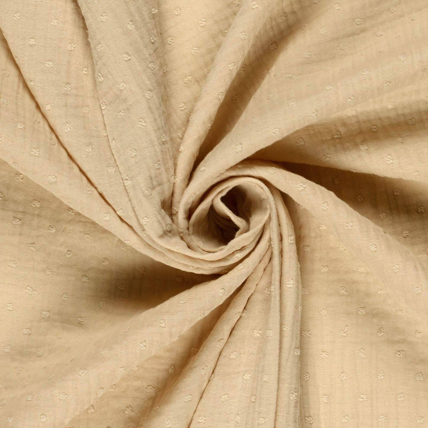 Double Gauze Dobby Dots Beige