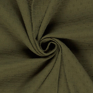 Double Gauze Dobby Dots Khaki Green