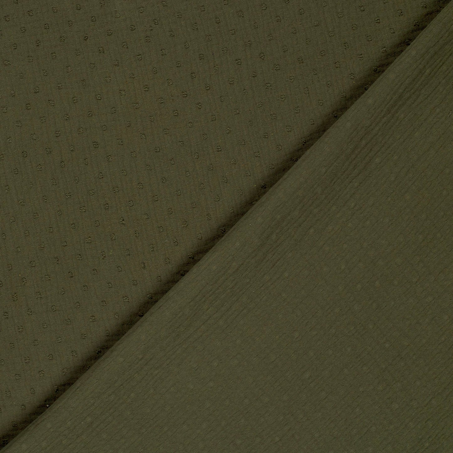 Double Gauze Dobby Dots Khaki Green
