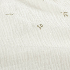 Double Gauze Printed Twigs Off White